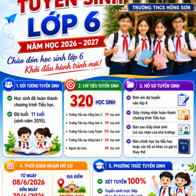 Tuyển sinh lớp 6 năm học 2026 2027