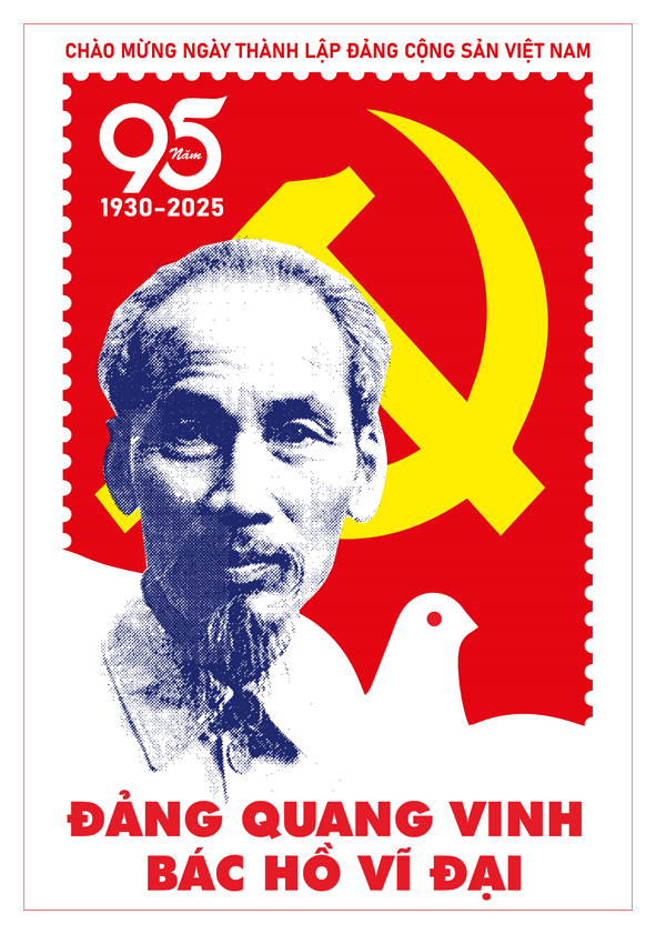 Tranh tuyên truyền 95 năm ngày thành lập ĐCS Việt Nam (03/02/1930-03/02/2025)