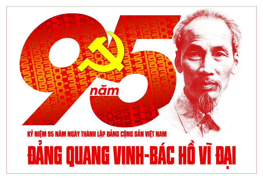 Tranh tuyên truyền 95 năm ngày thành lập ĐCS Việt Nam (03/02/1930-03/02/2025)