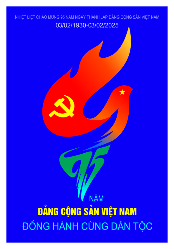 Tranh tuyên truyền 95 năm ngày thành lập ĐCS Việt Nam (03/02/1930-03/02/2025)