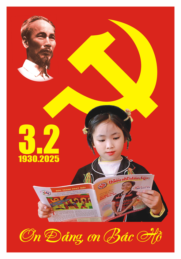 Tranh tuyên truyền 95 năm ngày thành lập ĐCS Việt Nam (03/02/1930-03/02/2025)