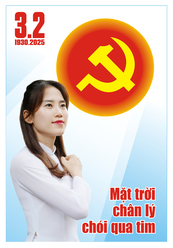 Tranh tuyên truyền 95 năm ngày thành lập ĐCS Việt Nam (03/02/1930-03/02/2025)