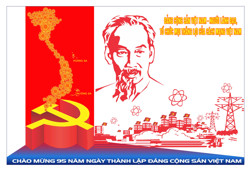 Tranh tuyên truyền 95 năm ngày thành lập ĐCS Việt Nam (03/02/1930-03/02/2025)
