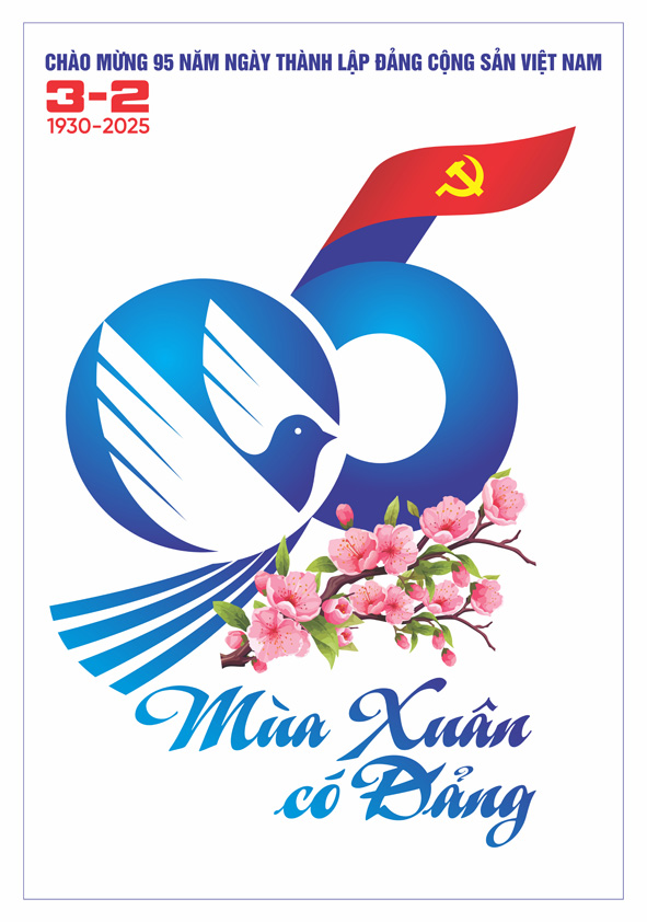 Tranh tuyên truyền 95 năm ngày thành lập ĐCS Việt Nam (03/02/1930-03/02/2025)