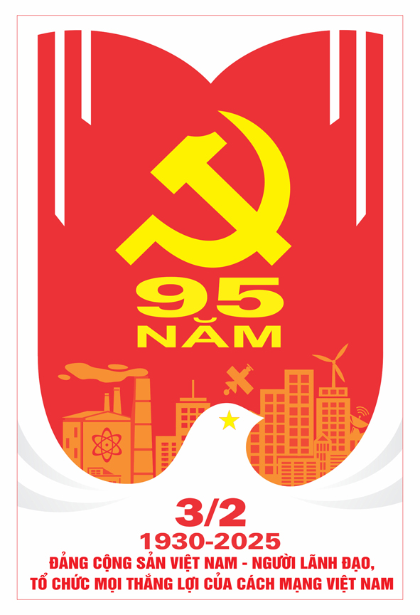 Tranh tuyên truyền 95 năm ngày thành lập ĐCS Việt Nam (03/02/1930-03/02/2025)