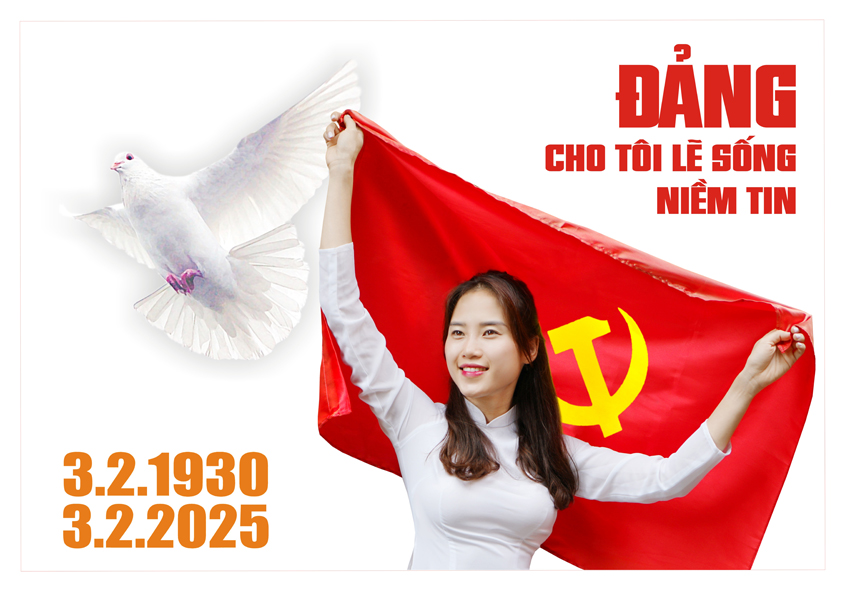 Tranh tuyên truyền 95 năm ngày thành lập ĐCS Việt Nam (03/02/1930-03/02/2025)