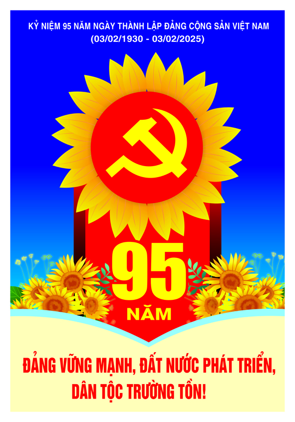 Tranh tuyên truyền 95 năm ngày thành lập ĐCS Việt Nam (03/02/1930-03/02/2025)