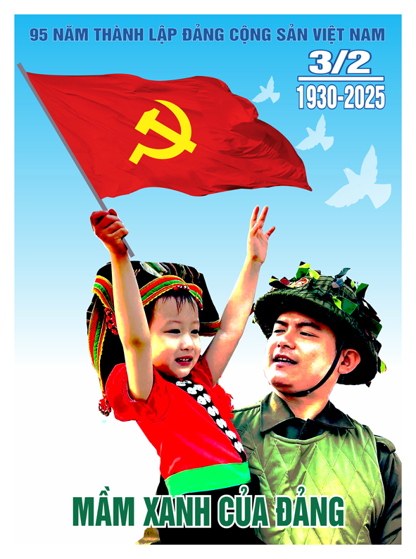 Tranh tuyên truyền 95 năm ngày thành lập ĐCS Việt Nam (03/02/1930-03/02/2025)