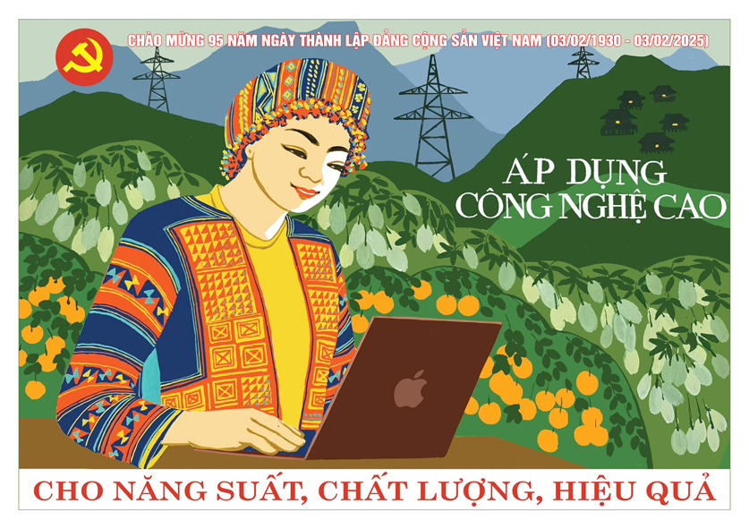Tranh tuyên truyền 95 năm ngày thành lập ĐCS Việt Nam (03/02/1930-03/02/2025)
