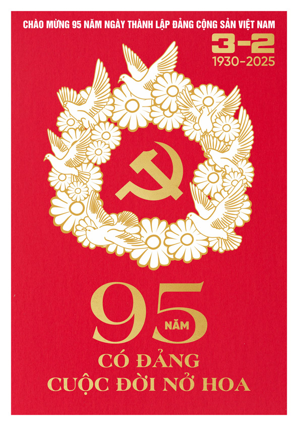 Tranh tuyên truyền 95 năm ngày thành lập ĐCS Việt Nam (03/02/1930-03/02/2025)