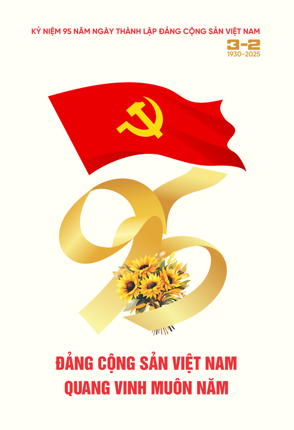 Tranh tuyên truyền 95 năm ngày thành lập ĐCS Việt Nam (03/02/1930-03/02/2025)