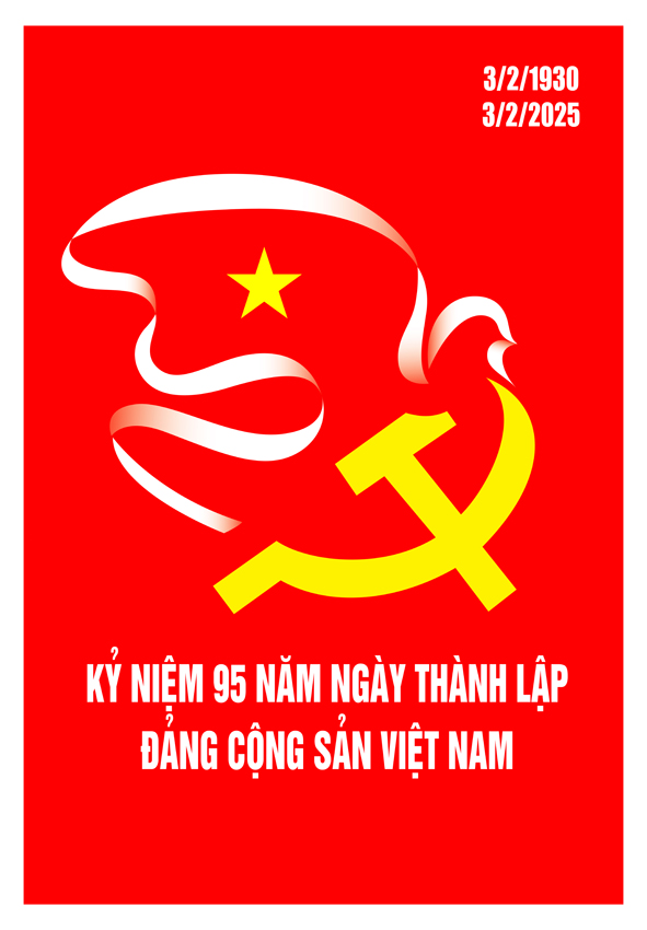 Tranh tuyên truyền 95 năm ngày thành lập ĐCS Việt Nam (03/02/1930-03/02/2025)