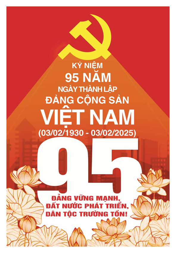 Tranh tuyên truyền 95 năm ngày thành lập ĐCS Việt Nam (03/02/1930-03/02/2025)