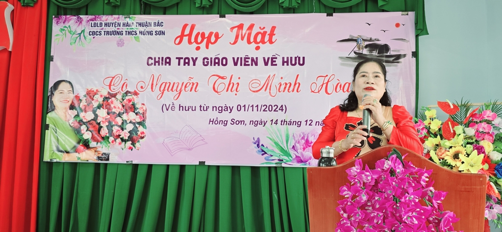 Lễ chia tay GV về hưu (cô Hoà), Năm học: 2024 - 2025