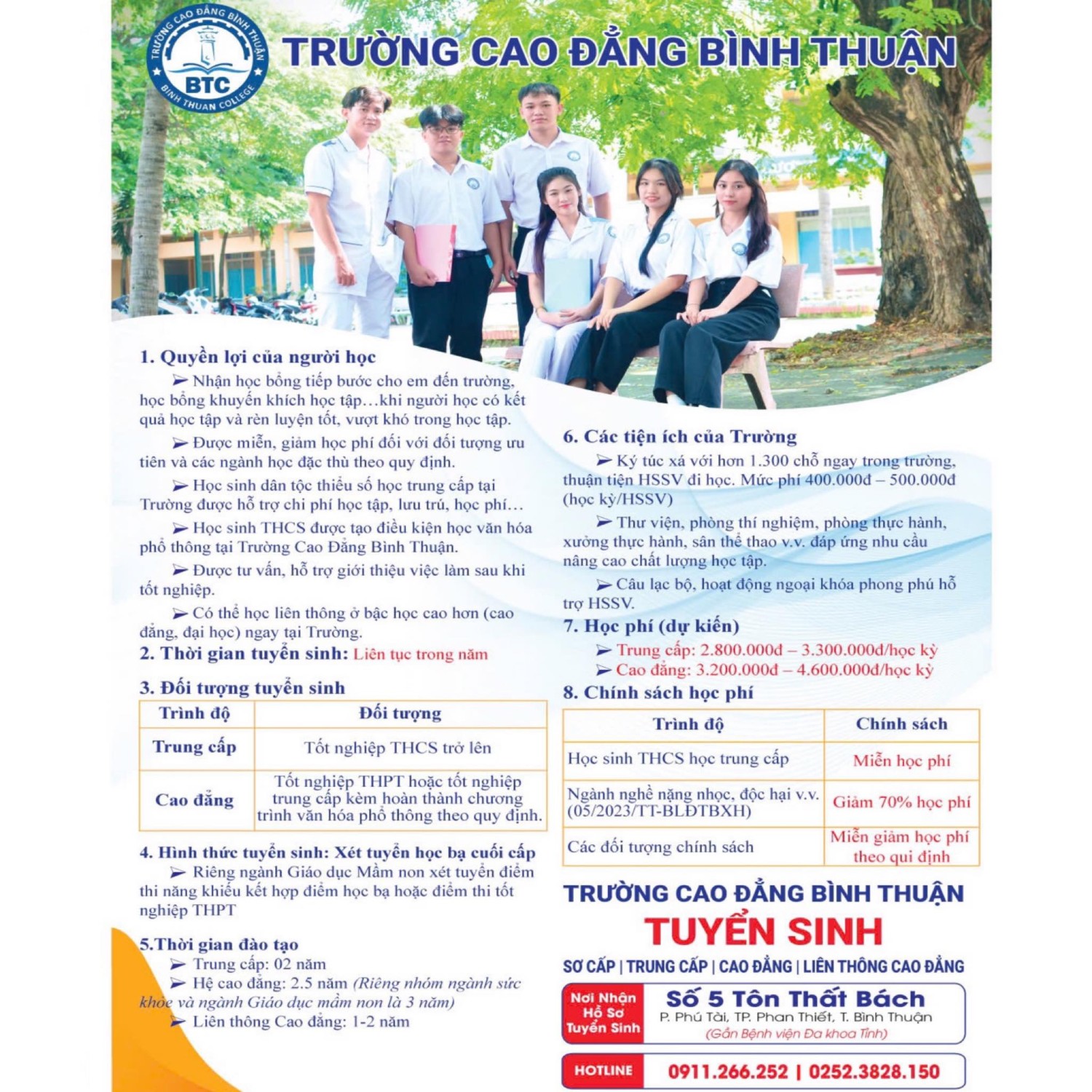 Trường Cao đẳng Bình Thuận tư vấn nghề, năm hcoj 2024 - 2025