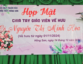 Lễ chia tay GV về hưu (cô Hoà), Năm học: 2024 - 2025